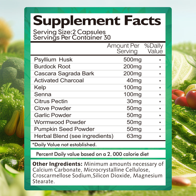 BSYS 7-Day Colon Cleanse & Detox Formula | Natural Digestive Support | 60 Capsules