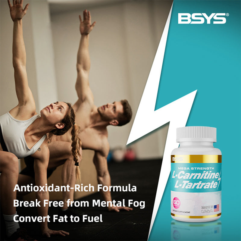 BSYS Mega Strength L-Carnitine L-Tartrate | Fat to Energy Conversion | Endurance & Recovery Support