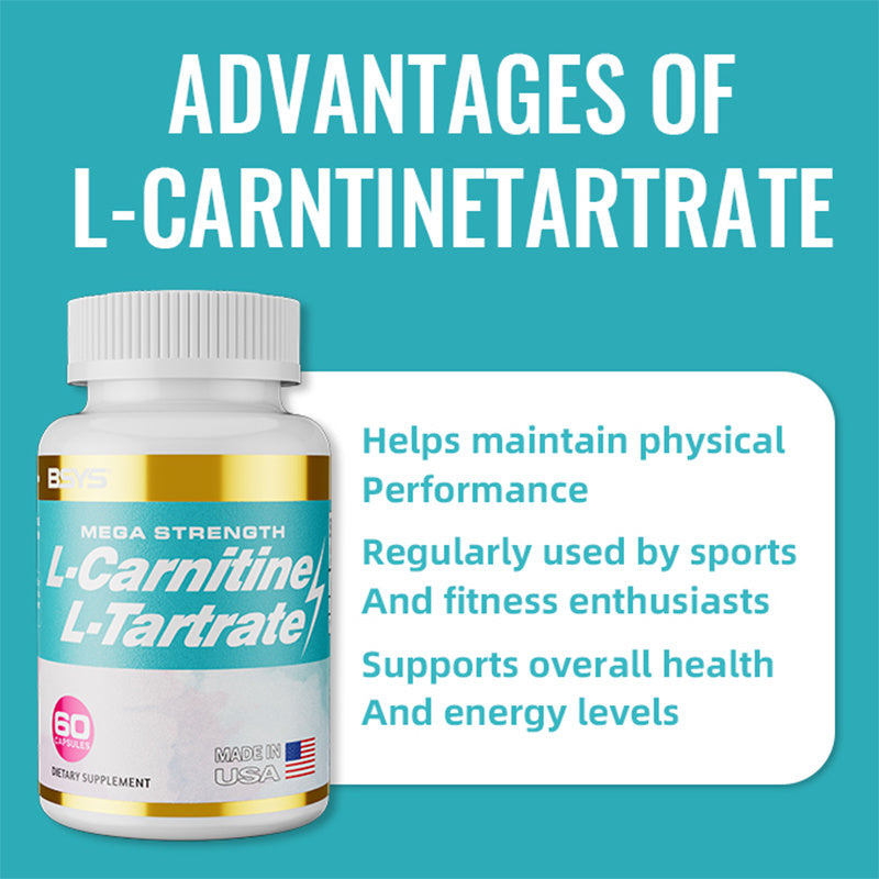 BSYS Mega Strength L-Carnitine L-Tartrate | Fat to Energy Conversion | Endurance & Recovery Support