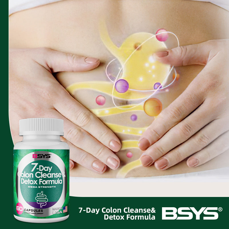 BSYS 7-Day Colon Cleanse & Detox Formula | Natural Digestive Support | 60 Capsules