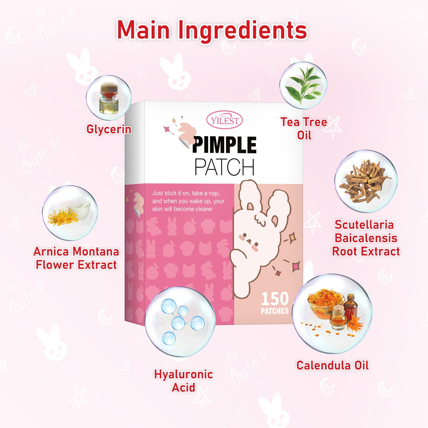 Hydrocolloid Acne Patches β 150pcs Invisible Blemish Stickers for Fast Healing & Pimple Care