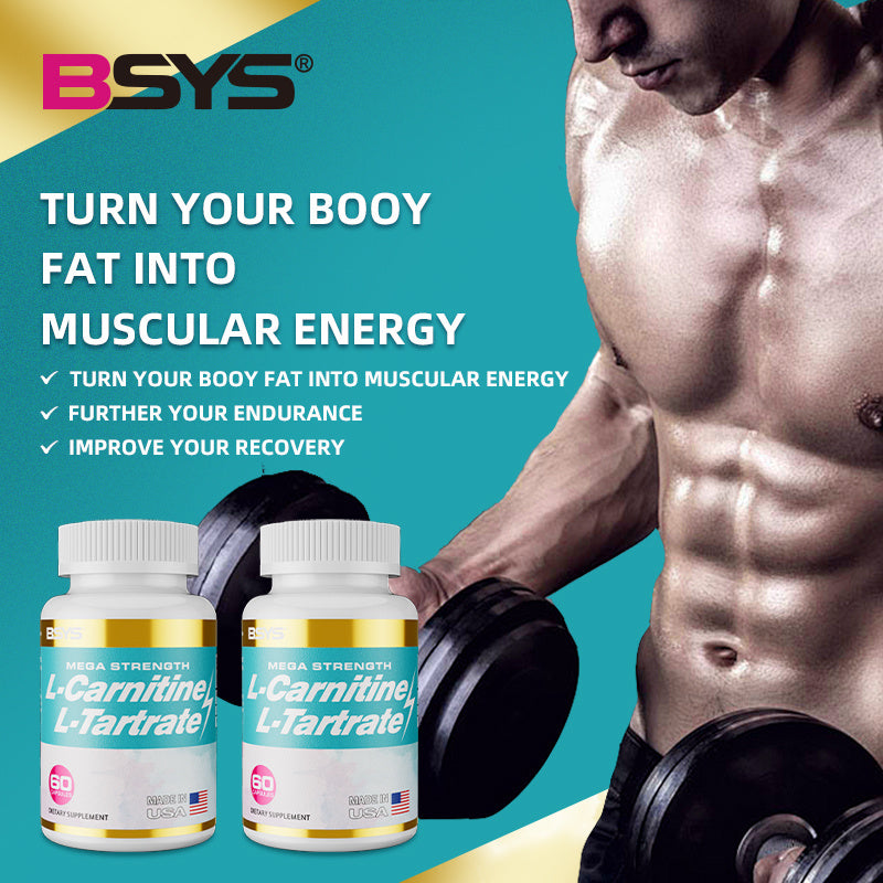 BSYS Mega Strength L-Carnitine L-Tartrate | Fat to Energy Conversion | Endurance & Recovery Support
