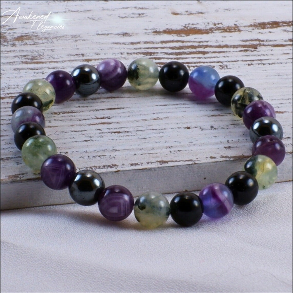 Rock Dark Style Natural Stone Bracelet – Starry Sky Elegance🌌