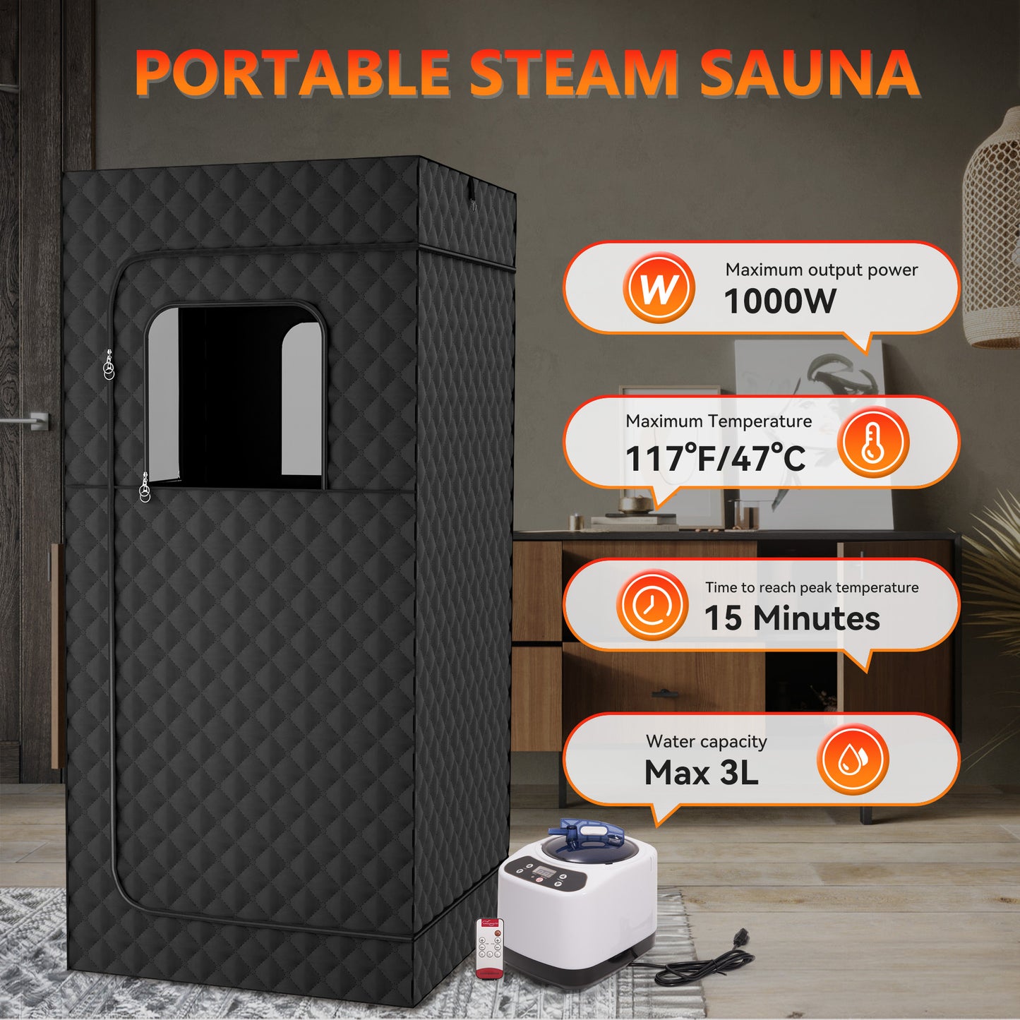 Portable Full-Body Sauna Room – Fast Heating Personal Steam Spa for Home Relaxation & Detox