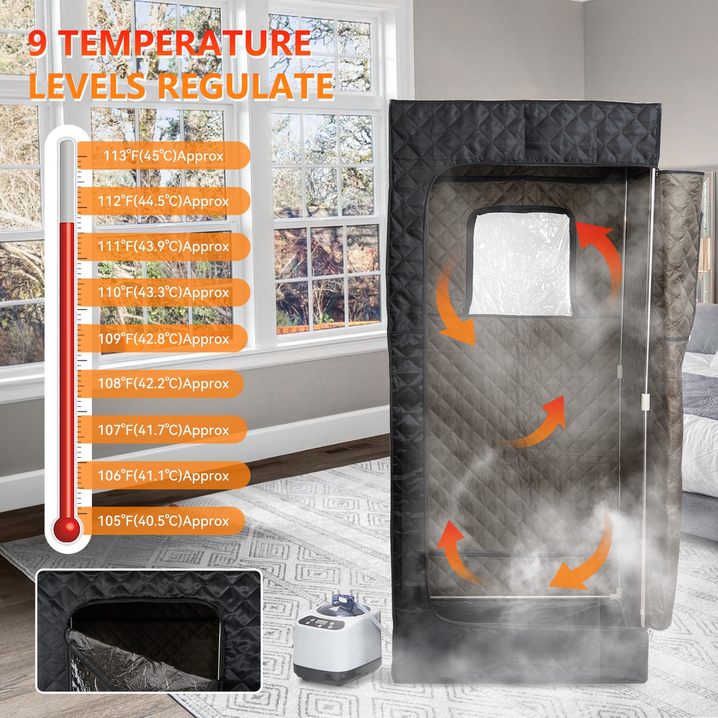 Portable Full-Body Sauna Room – Fast Heating Personal Steam Spa for Home Relaxation & Detox