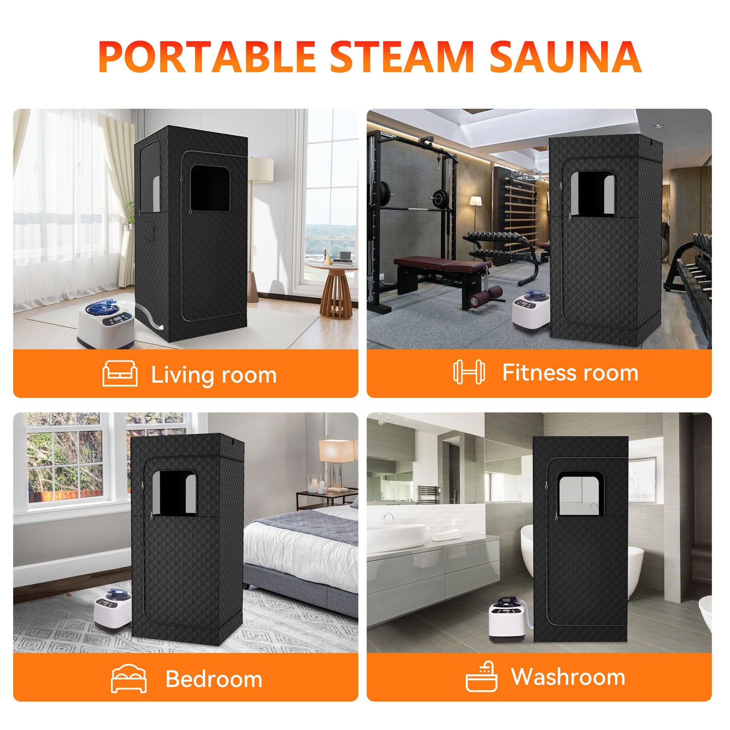 Portable Full-Body Sauna Room – Fast Heating Personal Steam Spa for Home Relaxation & Detox