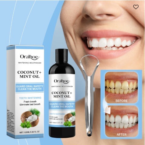 Oralhoe Coconut Mint Oil – Natural Mouthwash for Fresh Breath, Gum Health & Teeth Whitening