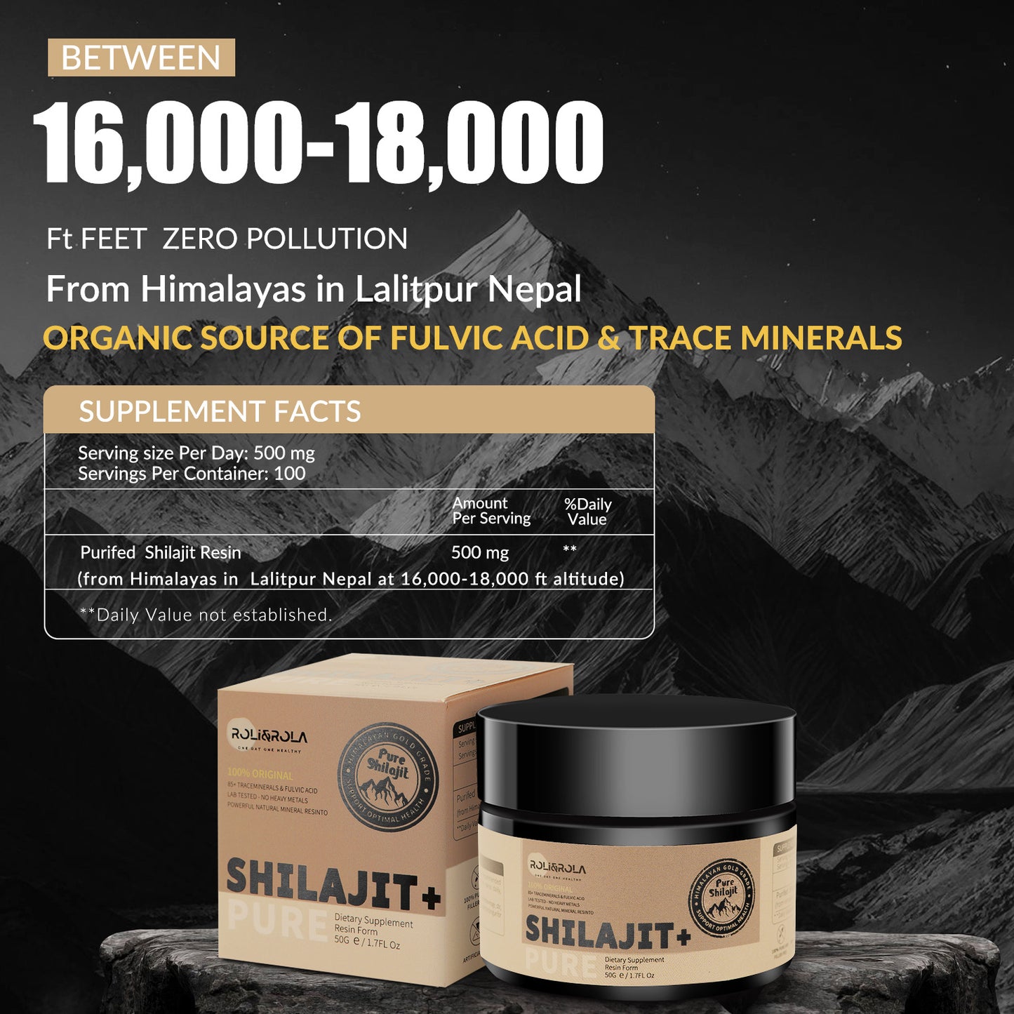 ROLI&ROLA Pure Himalayan Shilajit Resin – Premium Energy & Vitality Booster (50g)