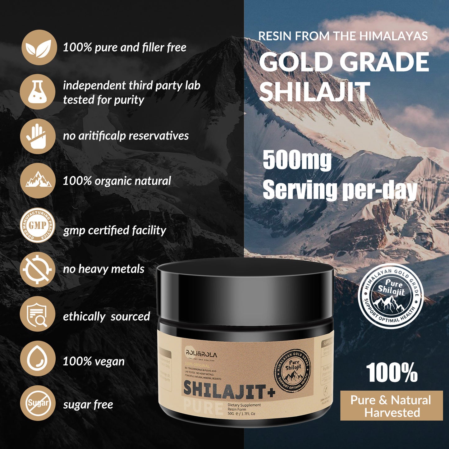 ROLI&ROLA Pure Himalayan Shilajit Resin – Premium Energy & Vitality Booster (50g)