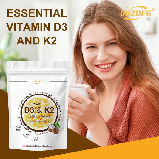 Ultra Strength D3 + K2 Softgels | High-Potency Immune & Bone Health Support (300 Softgels)