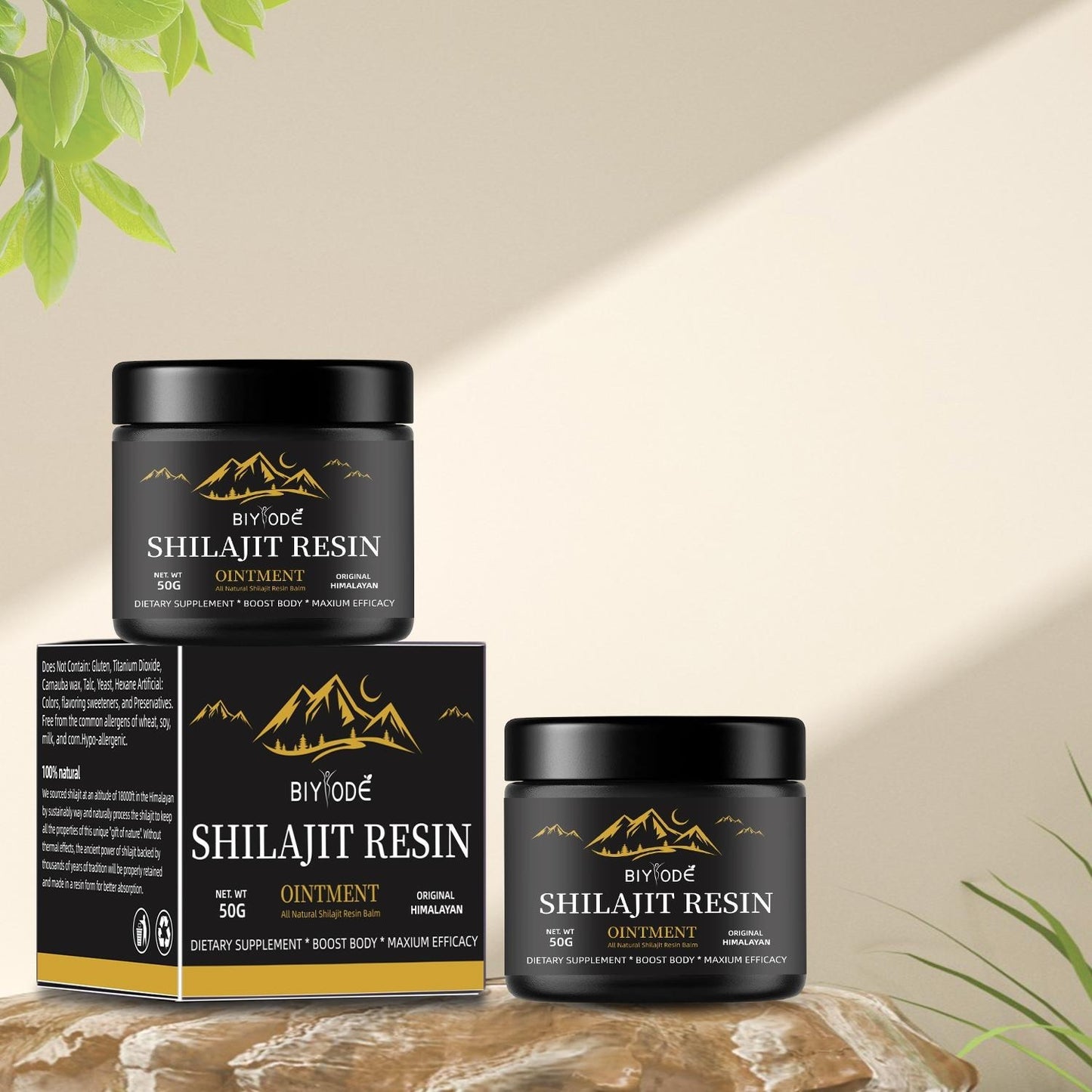 Pure Himalayan Shilajit Resin | With Ashwagandha & Gokshura | No Added Sugar | 50g Natural Supplement