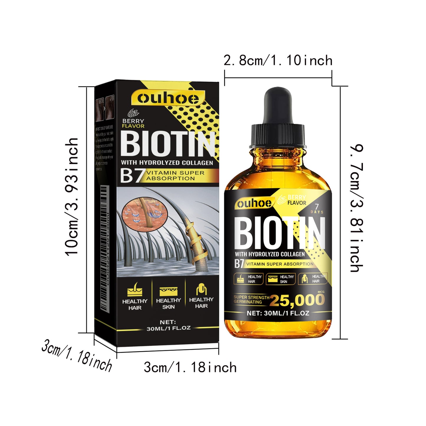 Biotin & Collagen Hair Growth Drops – Advanced Liquid Formula for Stronger Hair, Radiant Skin & Healthy Nails
