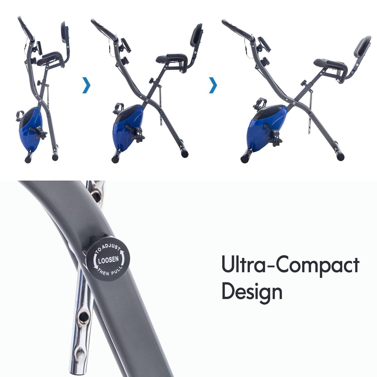 2-in-1 Folding Exercise Bike – Upright & Recumbent X-Bike with Adjustable Resistance & LCD Monitor