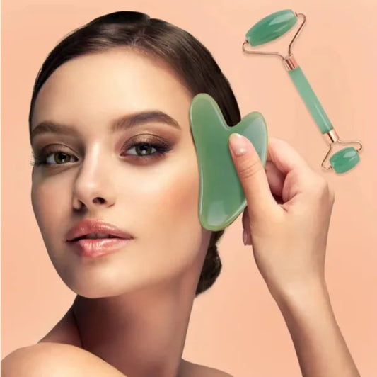 2PCS Gua Sha Facial & Body Massage Set | Natural Resin Scraping & Lifting Tool