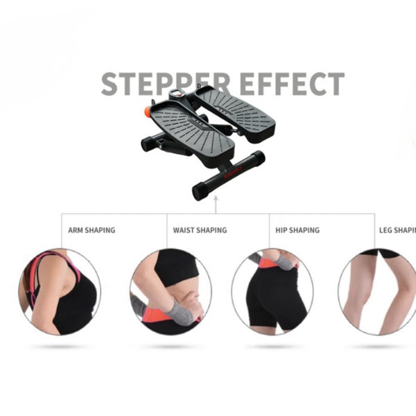 Mini Stepper with Resistance Bands & LCD Monitor – Compact Home Fitness Equipment for Cardio & Strength Training
