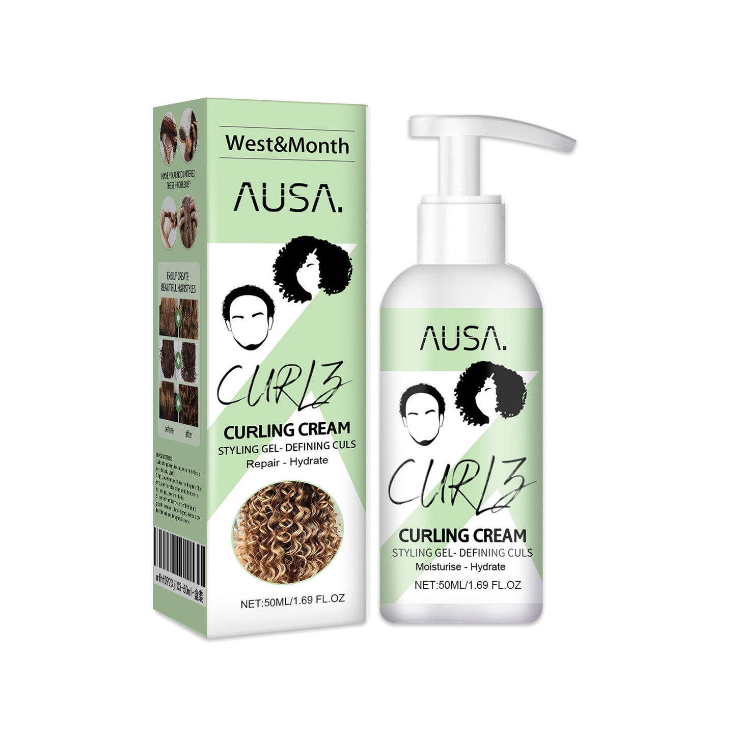 AUSA CurlZ™ Curling Cream | Moisturizing & Frizz-Control Curl Definer
