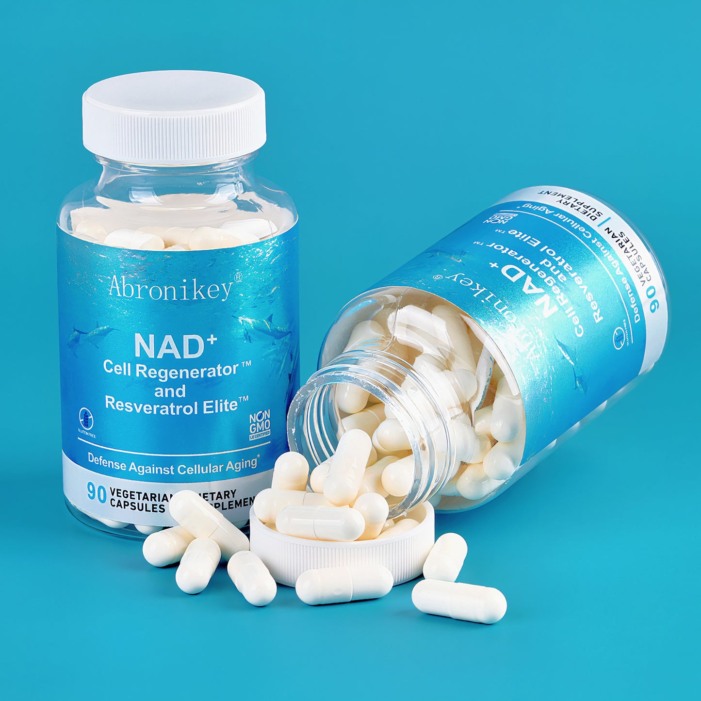Abronikey NAD+ Cell Regenerator – Premium Nicotinamide Riboside & Resveratrol Supplement for Energy, Focus & Healthy Aging (90 Capsules)
