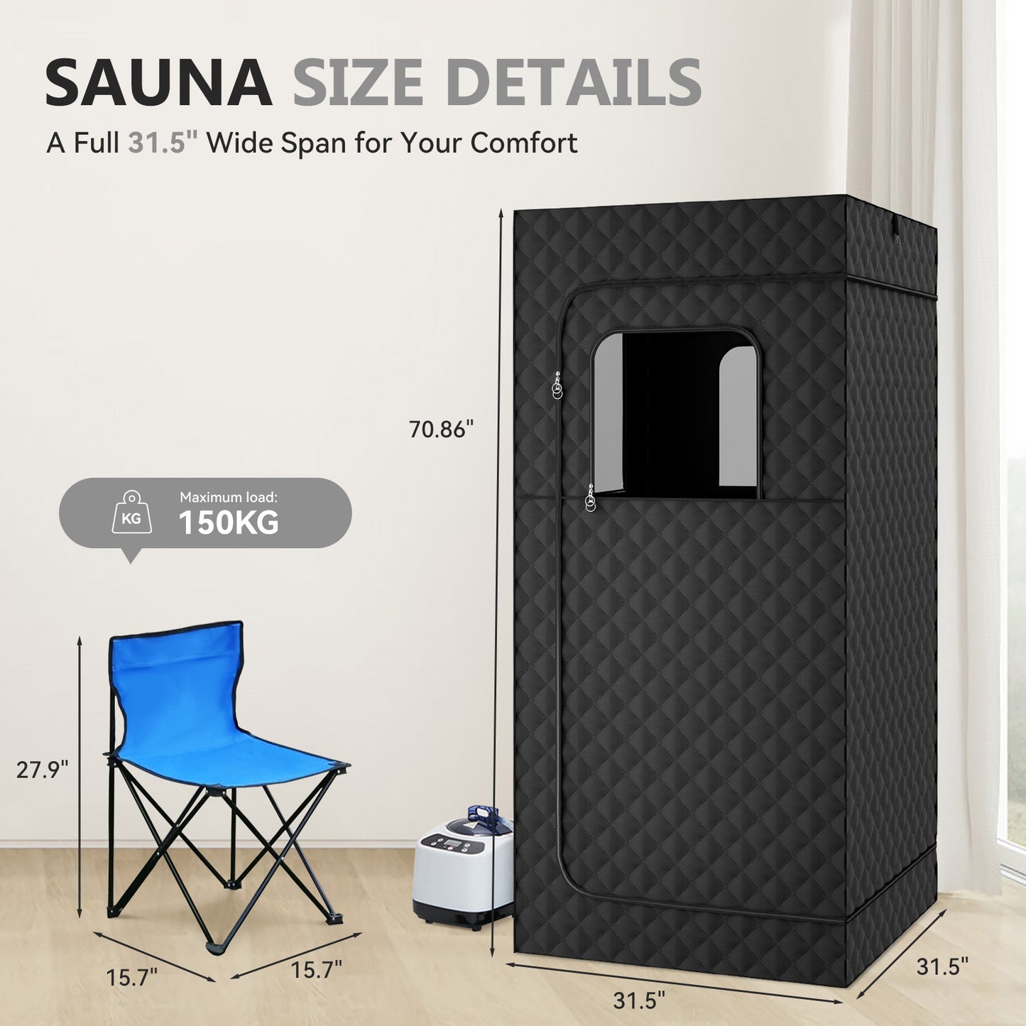 Portable Full-Body Sauna Room – Fast Heating Personal Steam Spa for Home Relaxation & Detox