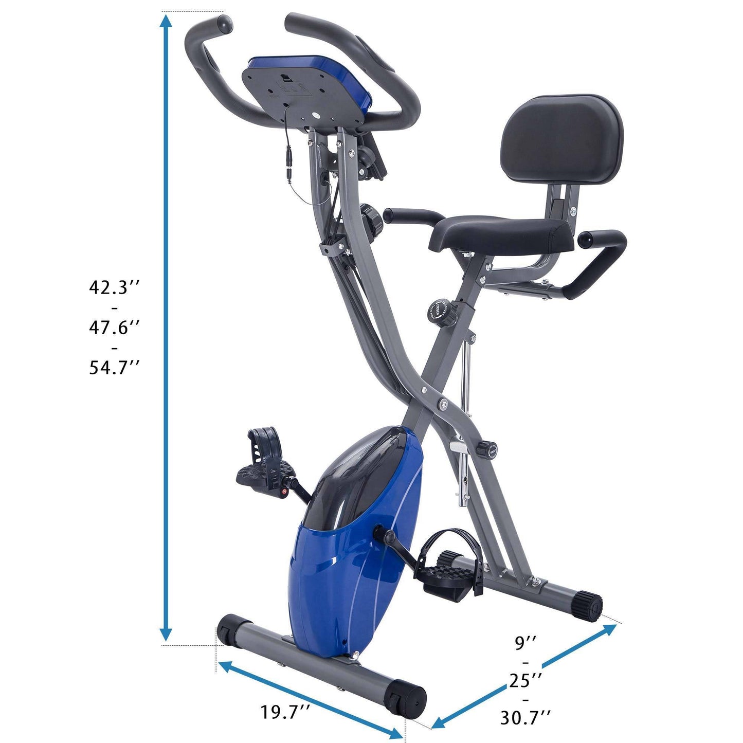 2-in-1 Folding Exercise Bike – Upright & Recumbent X-Bike with Adjustable Resistance & LCD Monitor
