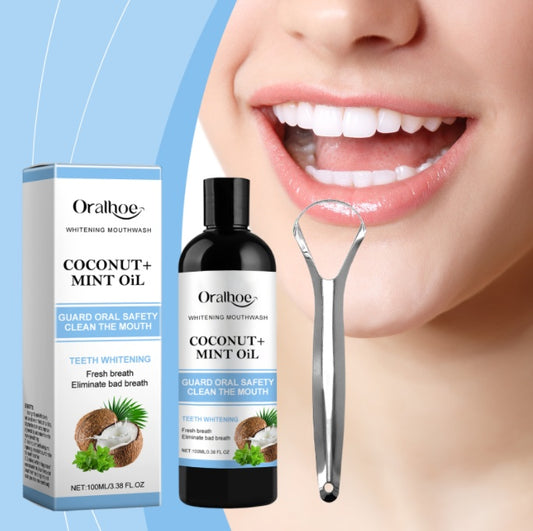 Oralhoe Coconut Mint Oil – Natural Mouthwash for Fresh Breath, Gum Health & Teeth Whitening