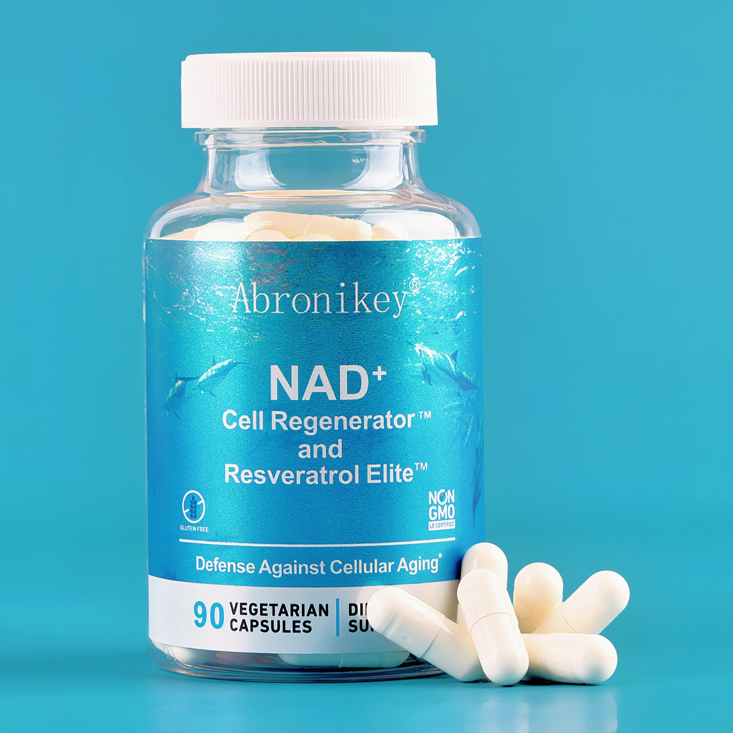 Abronikey NAD+ Cell Regenerator – Premium Nicotinamide Riboside & Resveratrol Supplement for Energy, Focus & Healthy Aging (90 Capsules)