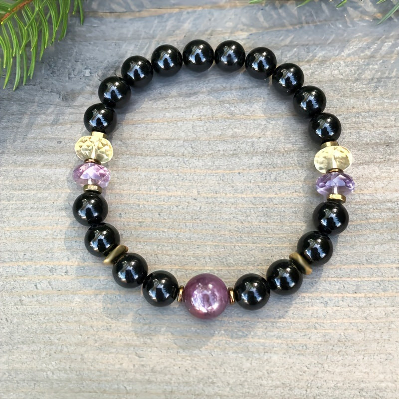 Women's Versatile Obsidian Beaded Bracelet – Timeless Elegance🖤