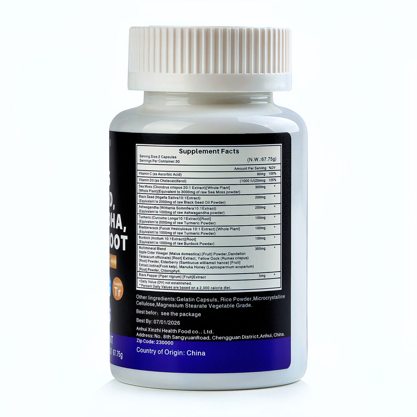 Abronikey 15-in-1 Sea Moss Capsules – Ultimate Immune & Digestive Support with Black Seed Oil, Ashwagandha & Burdock Root