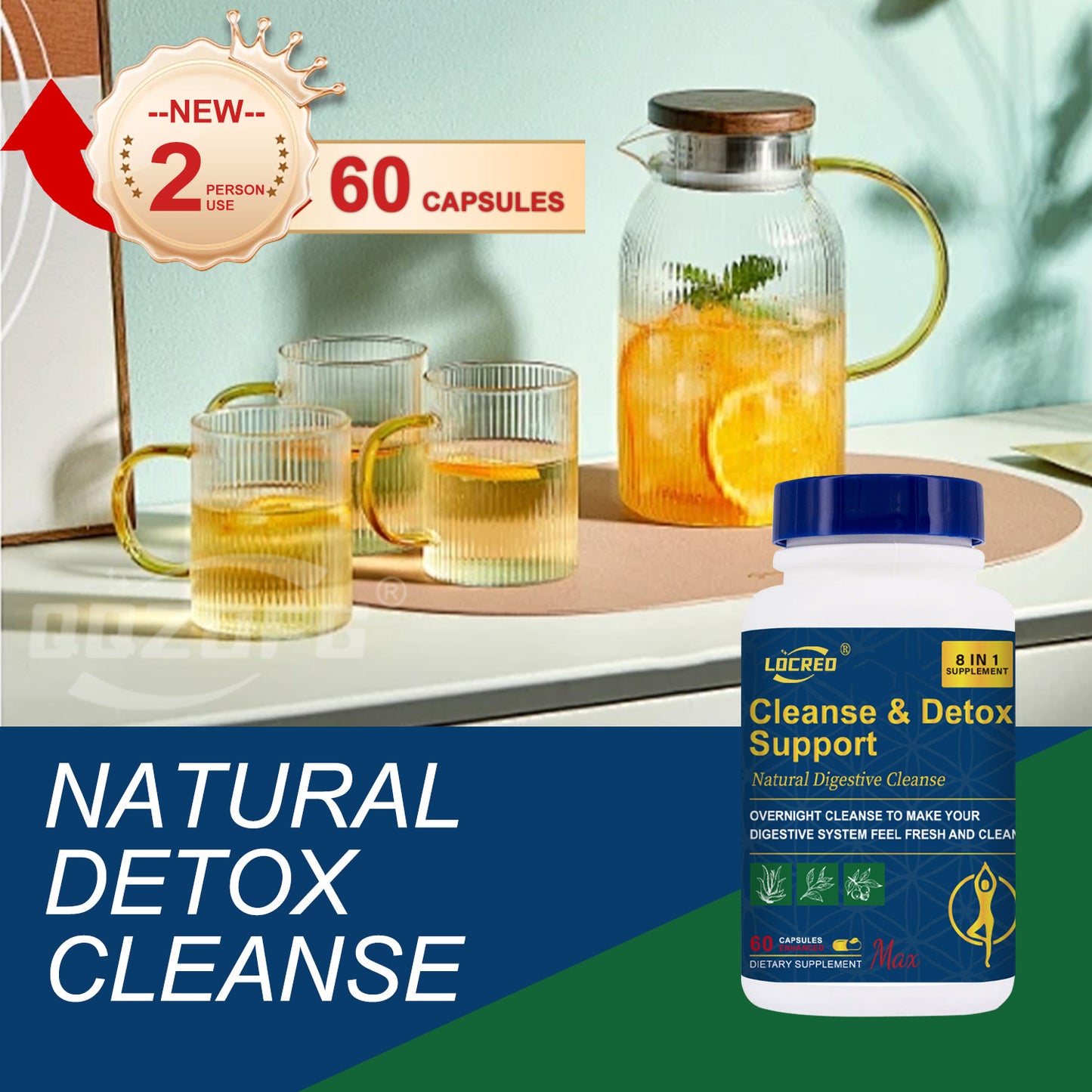 15-Day Natural Detox & Cleanse Capsules – Gentle Colon & Digestive Support