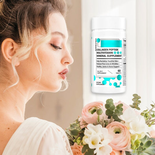 Premium Collagen + Multivitamin Complex | Skin, Hair & Joint Support | Vitamin D3, C, E, B & Probiotics | 60 Tablets