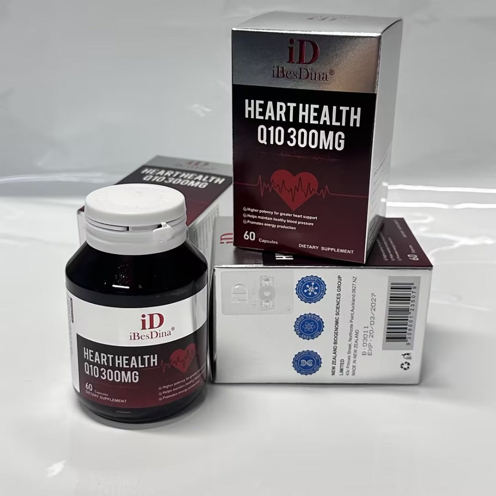 iBesDina CoQ10 300mg with Antarctic Krill Oil | Ultra High Absorption for Heart & Cellular Energy