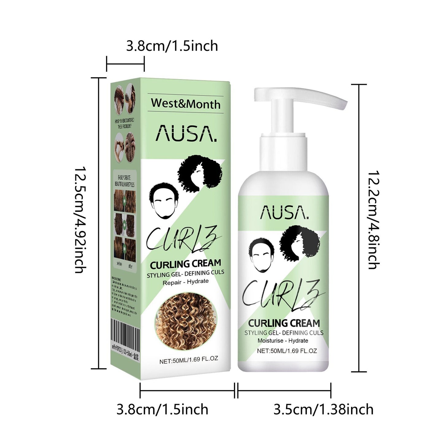 AUSA CurlZ™ Curling Cream | Moisturizing & Frizz-Control Curl Definer