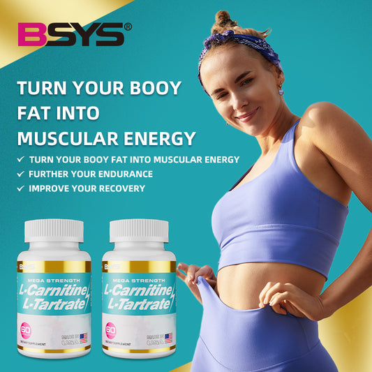 BSYS Mega Strength L-Carnitine L-Tartrate | Fat to Energy Conversion | Endurance & Recovery Support