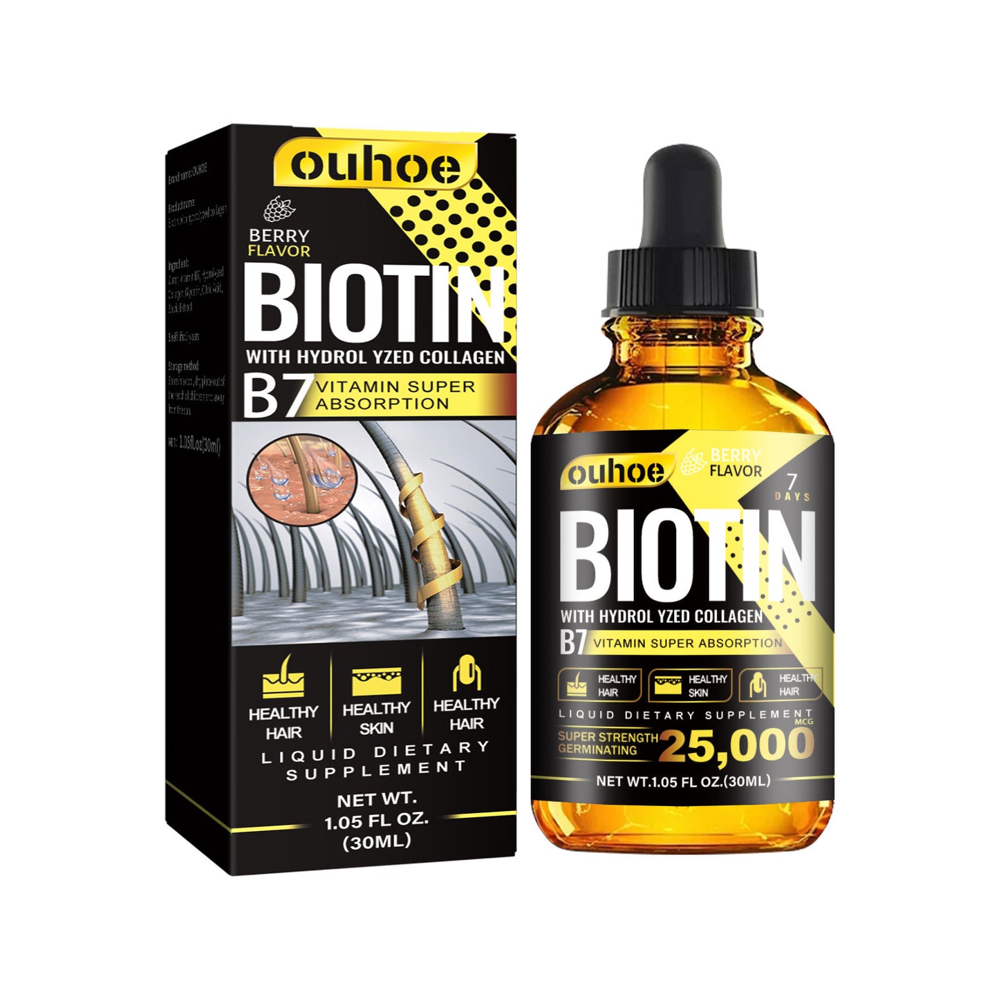 Biotin & Collagen Hair Growth Drops – Advanced Liquid Formula for Stronger Hair, Radiant Skin & Healthy Nails