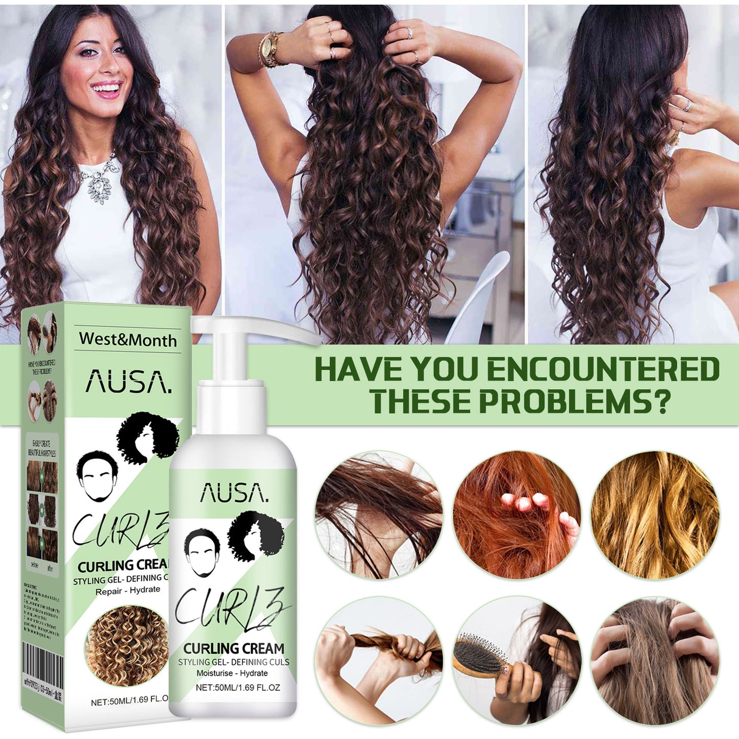 AUSA CurlZ™ Curling Cream | Moisturizing & Frizz-Control Curl Definer