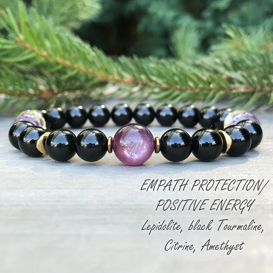 Women's Versatile Obsidian Beaded Bracelet – Timeless Elegance🖤