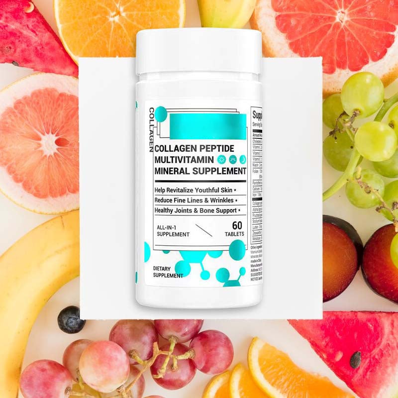 Premium Collagen + Multivitamin Complex | Skin, Hair & Joint Support | Vitamin D3, C, E, B & Probiotics | 60 Tablets