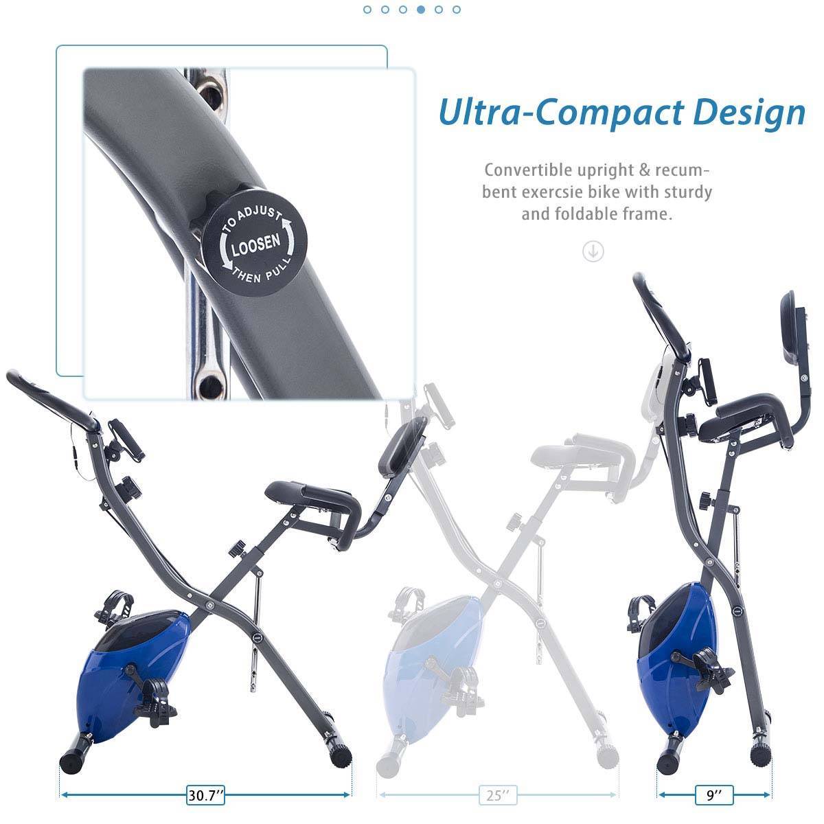 2-in-1 Folding Exercise Bike – Upright & Recumbent X-Bike with Adjustable Resistance & LCD Monitor