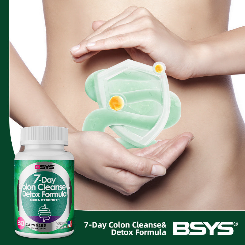 BSYS 7-Day Colon Cleanse & Detox Formula | Natural Digestive Support | 60 Capsules