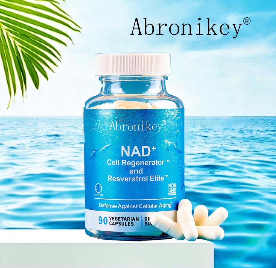 Abronikey NAD+ Cell Regenerator – Premium Nicotinamide Riboside & Resveratrol Supplement for Energy, Focus & Healthy Aging (90 Capsules)