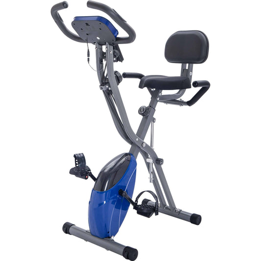 2-in-1 Folding Exercise Bike – Upright & Recumbent X-Bike with Adjustable Resistance & LCD Monitor