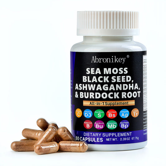 Abronikey 15-in-1 Sea Moss Superblend | Immune & Digestive Support | 120 Capsules